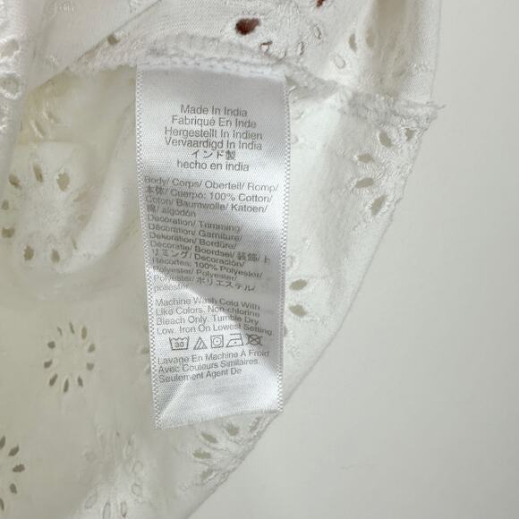 Madewell Embroidered Wide Sleeve Boxy Tee White Cotton Oversized XS NWT - Picture 10 of 13